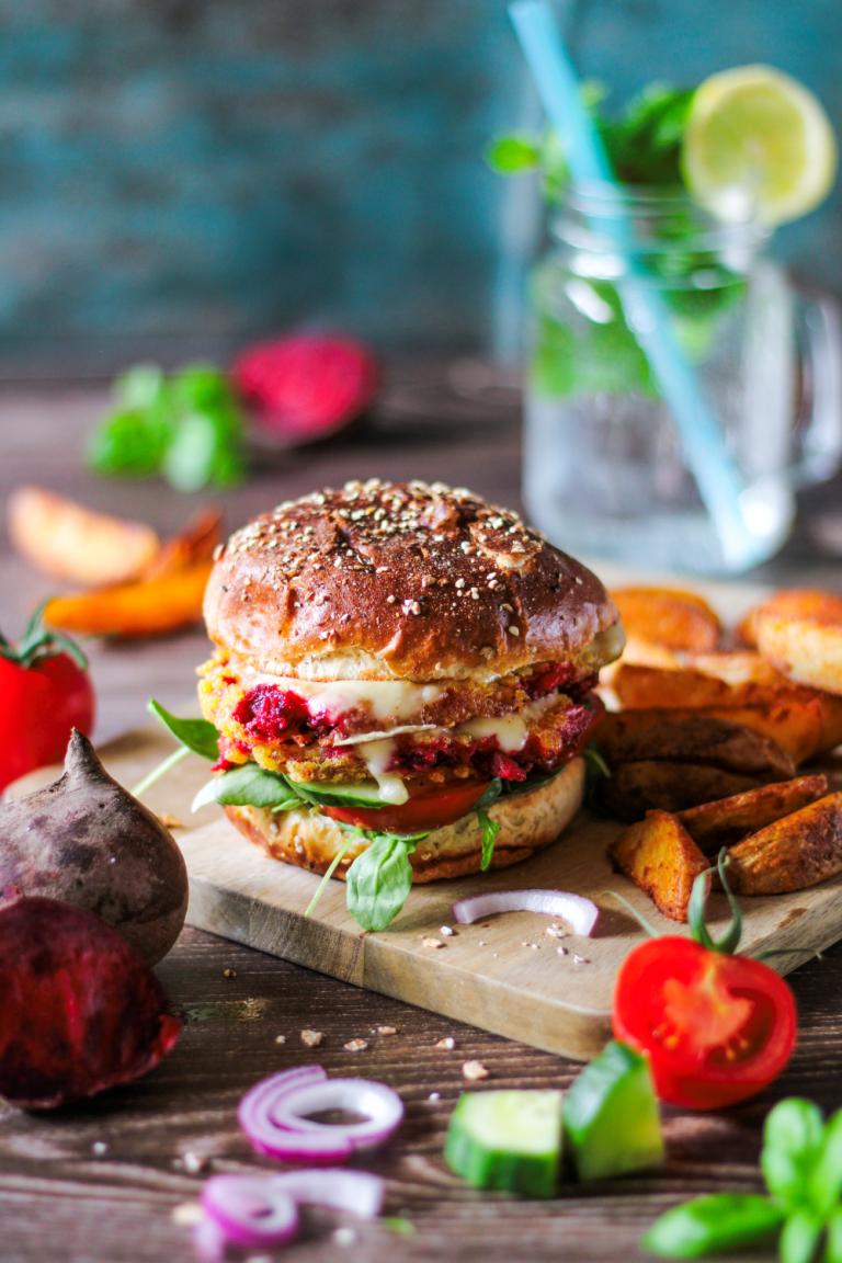 Smash-Burger mit Gemüsepatty